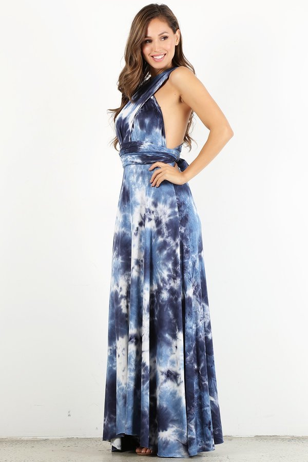 Blue Dye Infinity Maxi Dress